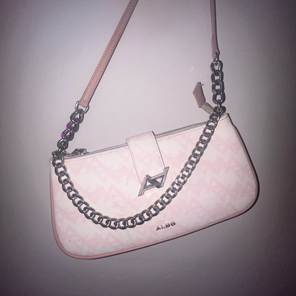 ALDO Light Pink Shoulder Bag with Chain Strap